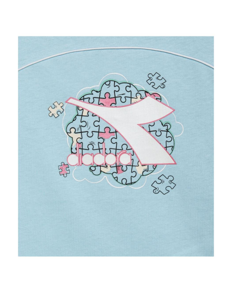 T-Shirt Diadora ss puzzles celeste  - Vendita Moda sportiva