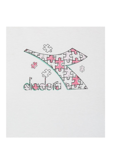 Completino ragazza Diadora ss puzzles bianco  - Vendita Moda sportiva