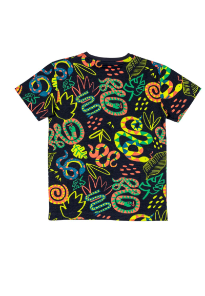 T-Shirt bambino in cotone, Losan con fantasia serpenti  - Vendita Moda