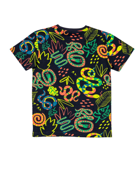 T-Shirt bambino in cotone, Losan con fantasia serpenti  - Vendita Moda