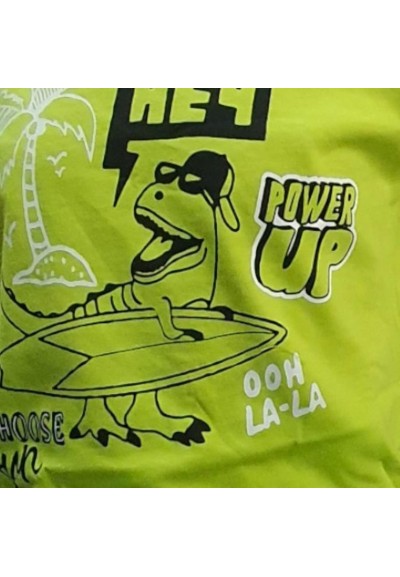 Complettino 3 pz verde bimbo con stampa davanti.  - Vendita Moda sport