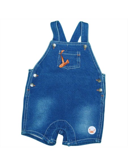 Completo Neonato "Piccolo Esploratore Marino" - Salopette in Jeans e T