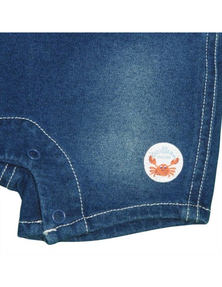 Completo Neonato "Piccolo Esploratore Marino" - Salopette in Jeans e T