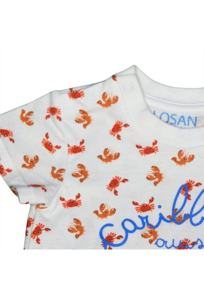 Completo Neonato "Piccolo Esploratore Marino" - Salopette in Jeans e T