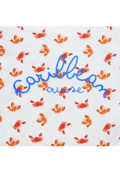 Completo Neonato "Piccolo Esploratore Marino" - Salopette in Jeans e T