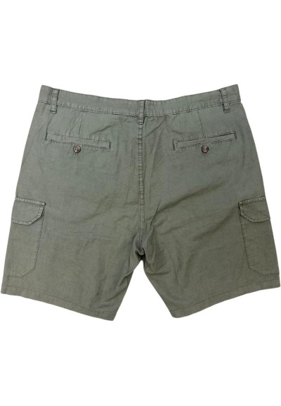 Bermuda Cargo Verde Oliva Uomo con Tasche Multiple  - Vendita Moda spo