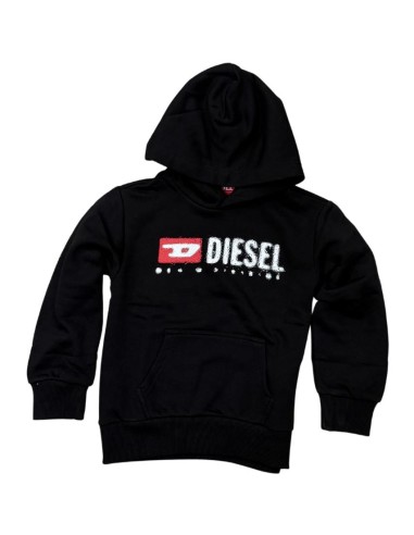 Felpa nera con cappuccio Diesel per ragazzi – Comfort e stile mezza st