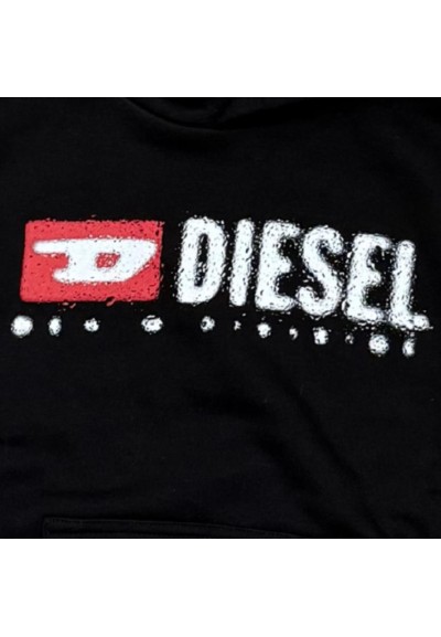 Felpa nera con cappuccio Diesel per ragazzi – Comfort e stile mezza st