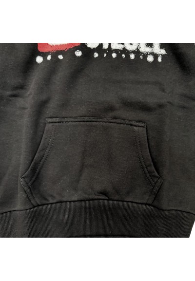 Felpa nera con cappuccio Diesel per ragazzi – Comfort e stile mezza st