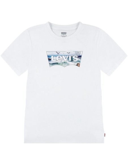 T-shirt Levi's, maglietta bianca junior, stampa estiva, unisex.  - Ven