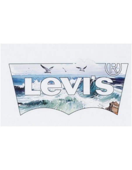 T-shirt Levi's, maglietta bianca junior, stampa estiva, unisex.  - Ven