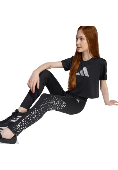 Leggings Active Jungle Shine per ragazze nero  - Vendita Moda sportiva