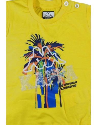 Completo kappa, Bambino T-Shirt giallo e pantaloncino blu scuro.  - Ve 2