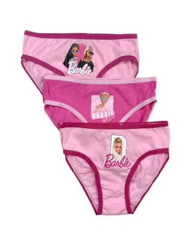 Set 3 Slip Bambina Barbie – Intimo Rosa con Stampe Originali  - Vendit