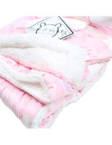 Copertina Pile Rosa con Doudou Coniglietto – Interno Peloso Sherpa  -  2