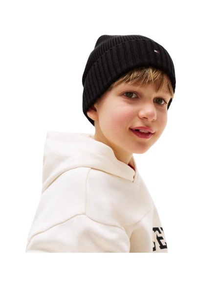 Berretto Tommy Hilfiger blu unisex con risvolto caldo – Bambini e raga