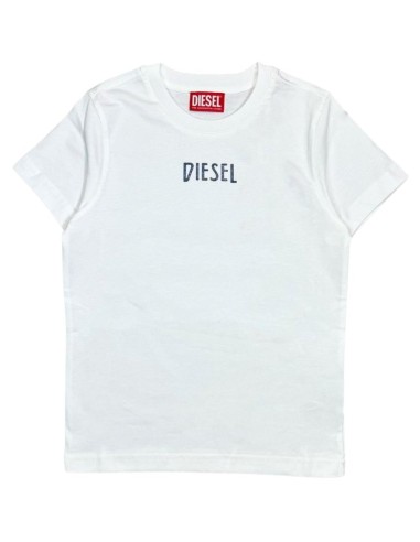 T-shirt Diesel bianca – Logo frontale – Unisex casual  - Vendita Moda