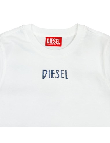 T-shirt Diesel bianca – Logo frontale – Unisex casual  - Vendita Moda  2