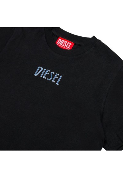 T-shirt Diesel nera – Unisex manica corta – Logo frontale  - Vendita M