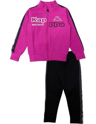 Tuta Kappa bambina fuxia nera – Cotone – Tempo libero e scuola  - Vend