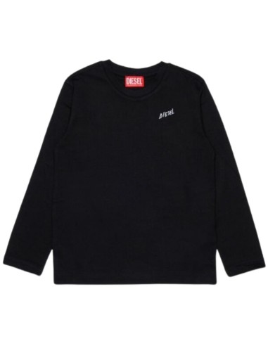 T-shirt Diesel nera – Unisex manica lunga – Logo frontale  - Vendita M