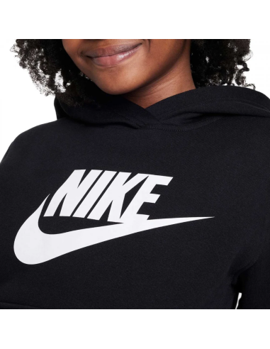 Felpa Nike Unisex Nera in Cotone Felpato – Logo Bianco  - Vendita Moda 2