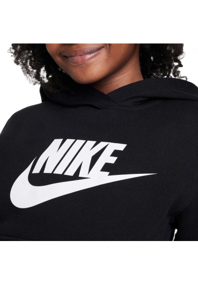 Felpa Nike Unisex Nera in Cotone Felpato – Logo Bianco  - Vendita Moda