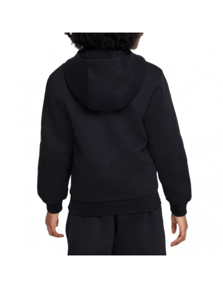 Felpa Nike Unisex Nera in Cotone Felpato – Logo Bianco  - Vendita Moda