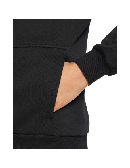 Felpa Nike Unisex Nera in Cotone Felpato – Logo Bianco  - Vendita Moda