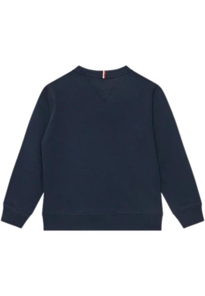 Felpa ragazzi unisex Tommy Hilfiger cotone spugna blu.  - Vendita Moda