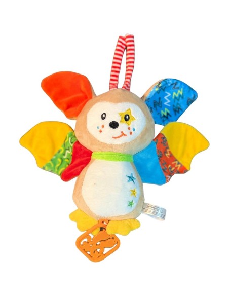 Peluche carillon pipistrello colorato musicale per culla e passeggino 