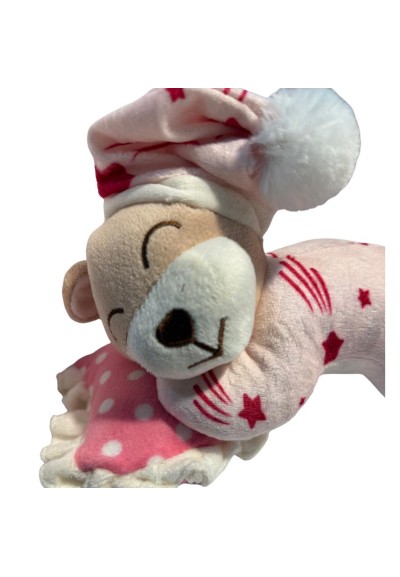 Peluche orsacchiotto - Carillon orsetto rosa musicale per culla e nann