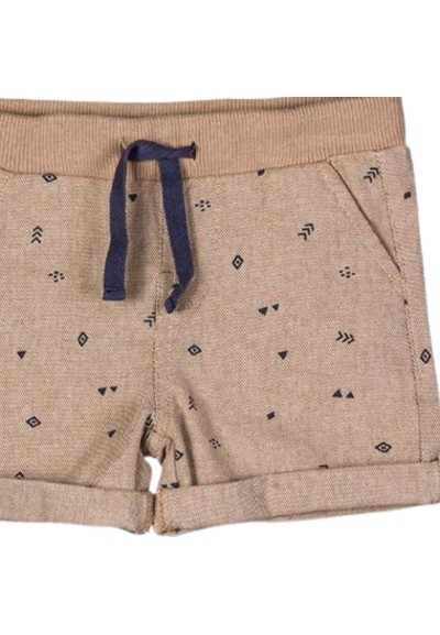 Bermuda di twill color écru per neonato Losan con stampa minimal e lac