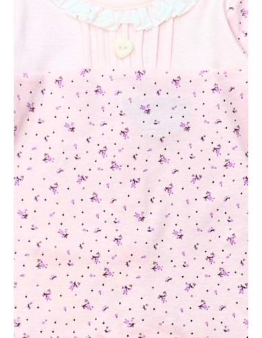 Tutina neonata cotone-Yatsi in cotone 100% – Body rosa con fiori e col 2