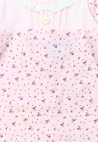 Tutina neonata cotone-Yatsi in cotone 100% – Body rosa con fiori e col