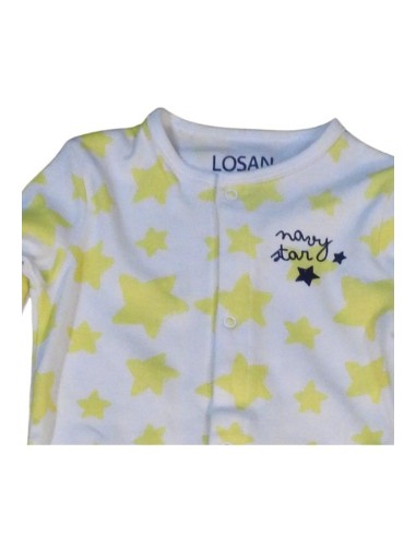 Tutina losan, bambino in cotone bianca con stelline gialle*  - Vendita 2