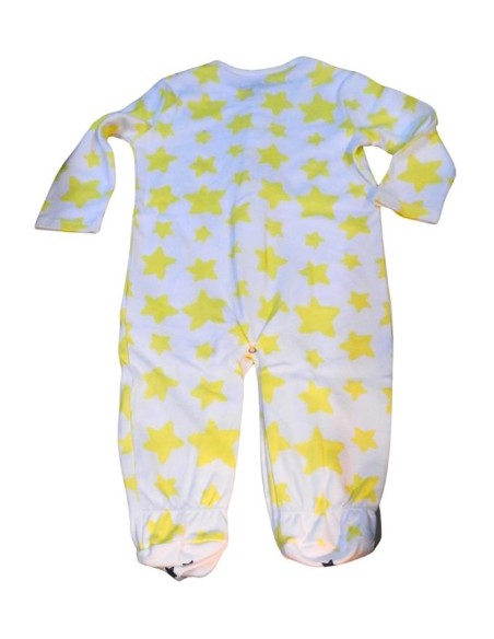 Tutina losan, bambino in cotone bianca con stelline gialle*  - Vendita