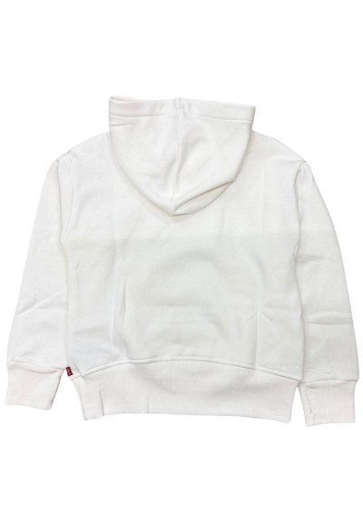 Felpa Levi’s bianca ragazza con cappuccio e tasche  - Vendita Moda spo
