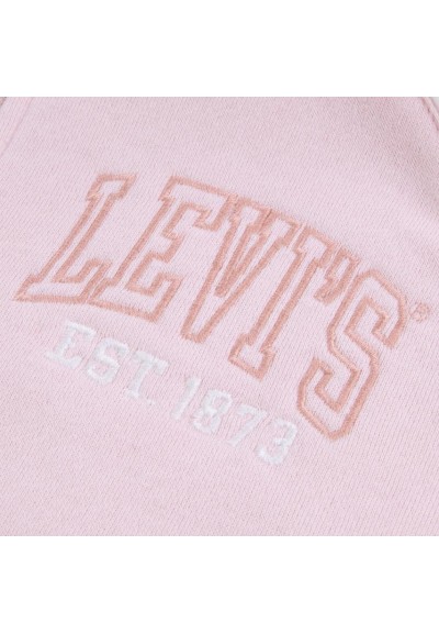 Felpa zip Levi’s rosa ragazza con cappuccio e tasche  - Vendita Moda s