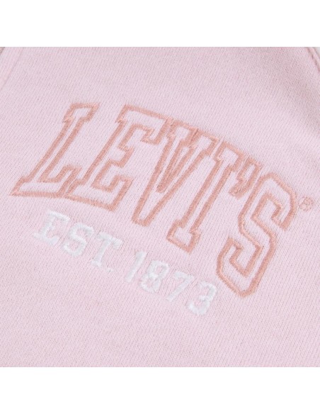 Felpa zip Levi’s rosa ragazza con cappuccio e tasche  - Vendita Moda s