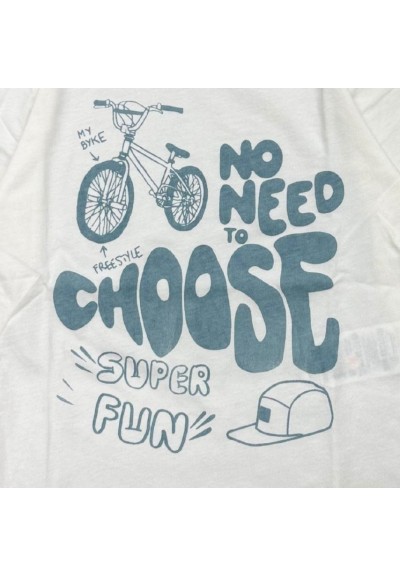 T-shirt bianca bambino in cotone jersey – manica lunga con stampa free