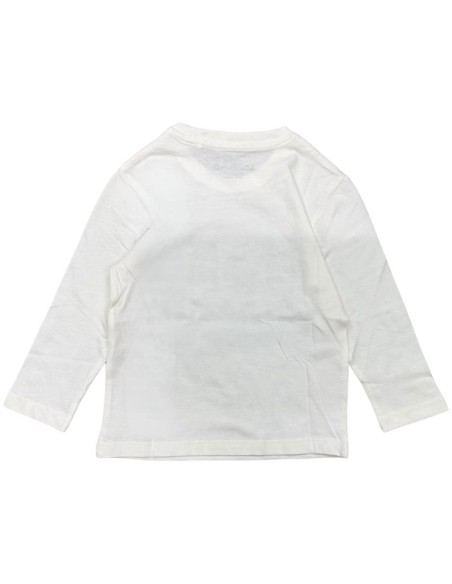 T-shirt bianca bambino in cotone jersey – manica lunga con stampa free T-shirt bianca bambino in cotone jersey – manica lunga con stampa free