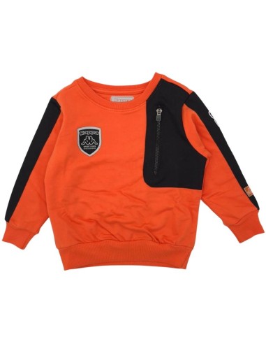 Felpa Kappa bambino arancione e nera – cotone felpato sporty  - Vendit