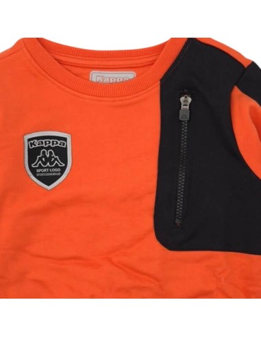 Felpa Kappa ragazzo arancione e nera – cotone felpato sporty 2