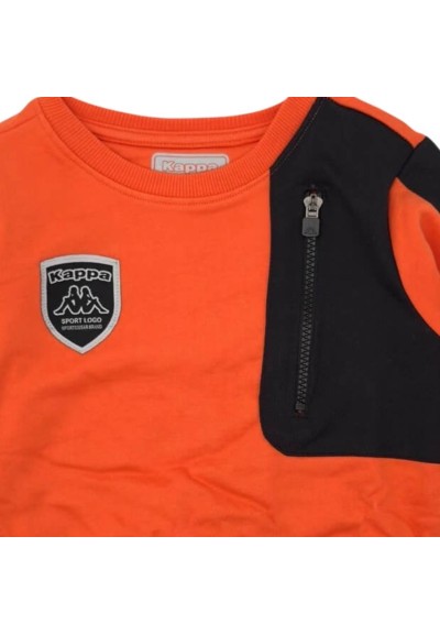Felpa Kappa ragazzo arancione e nera – cotone felpato sporty