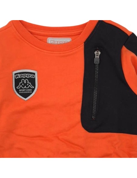 Felpa Kappa ragazzo arancione e nera – cotone felpato sporty