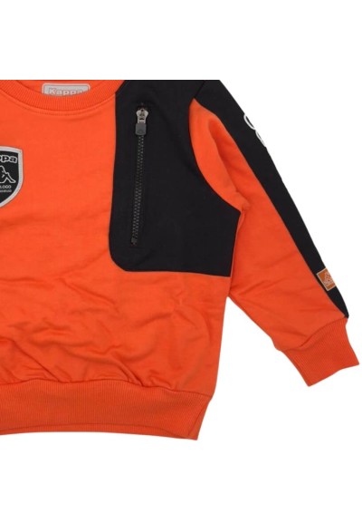 Felpa Kappa ragazzo arancione e nera – cotone felpato sporty