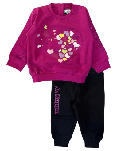 Tuta Kappa Cuori fuxia per Bambina  - Vendita Moda sportiva
