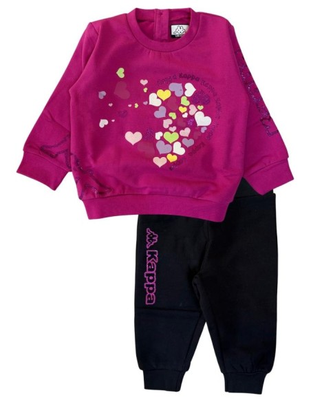 Tuta Kappa Cuori fuxia per Bambina  - Vendita Moda sportiva