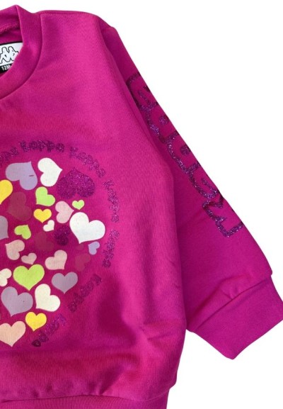 Tuta Kappa Cuori fuxia per Bambina  - Vendita Moda sportiva